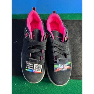 Flash Lights Black/Pink Rechargeable LED Sneakers Size 3